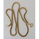 A 9ct gold box chain each link approx 2.3mm, length of chain 41cm, weight 12.9gms Condition