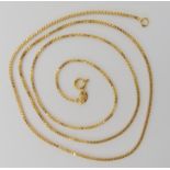 An 18ct gold box chain, length 58cm, weight 7.3gms Condition Report: Available upon request