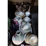 A Murano glass dish, assorted teawares, and other items Condition Report: Not available for this