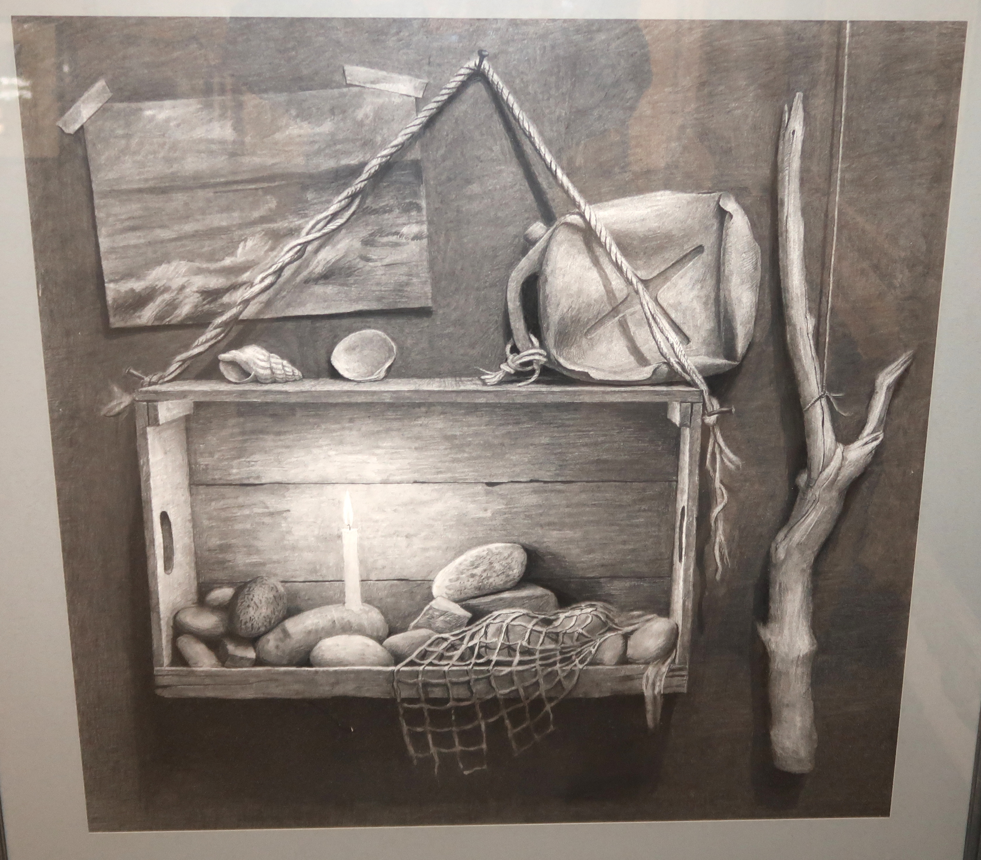 SCOTTISH SCHOOL Still life, pencil drawing, 60 x 60cm Condition Report: Available upon request