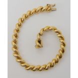 A 9ct gold bracelet with a rope twist design, length 18.5cm, weight 12.2gms Condition Report:
