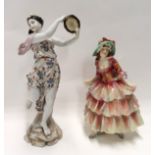 A Royal Doulton figure Grizel HN1629 together with a continental figure of a dancing girl with a