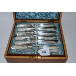 A cased part set EP and mother of pearl dessert cutlery set (missing one fork) Condition Report: