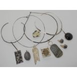 A collection of silver retro jewellery made by Catherine Forrest hallmarked Edinburgh during the