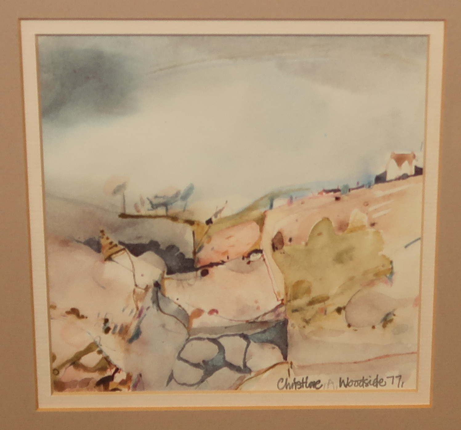 CHRISTINE E WOODSIDE Landscape, signed, watercolour, dated, (19)77, 15 x 16cm another landscape, - Image 2 of 3