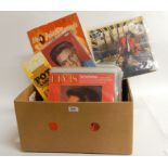 A box of Elvis Presley vinyl LP records with various presses and releases to include Golden Records,