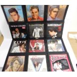 A box of Elvis Presley vinyl LP records with wall hanging frames (11) Condition Report: Available