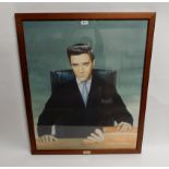 An Elvis Presley Kingsmill Bakery framed advertising poster, "The King founder and chairman of