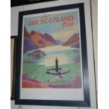 After MacKay, See Scotland First, Loch Sheil, Glen Finnan, poster, 76 x 56cm overall, framed and