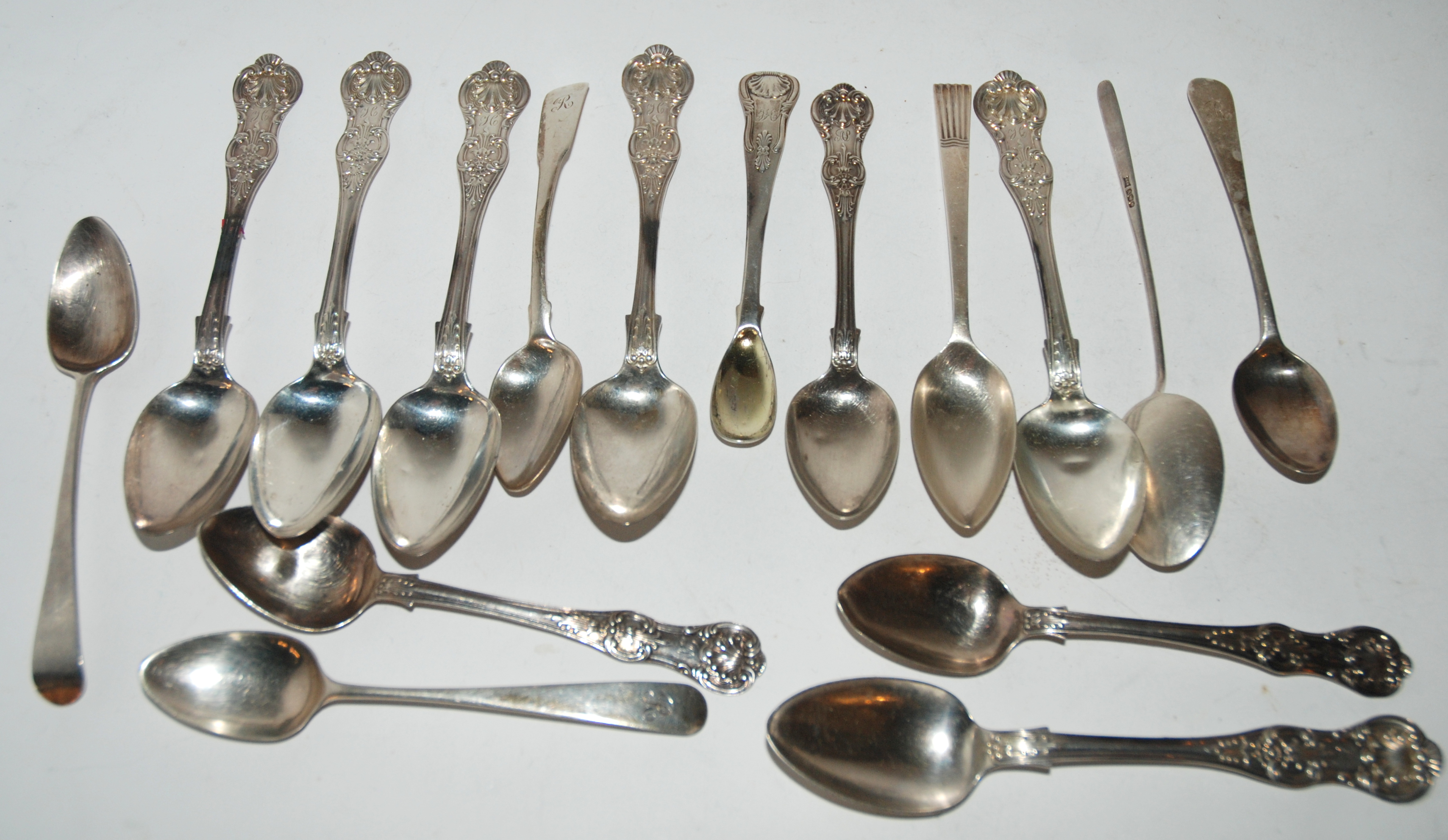 A lot comprising assorted silver spoons, forks, napkin rings etc (a lot), 761gms Condition Report: