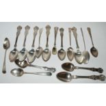 A lot comprising assorted silver spoons, forks, napkin rings etc (a lot), 761gms Condition Report: