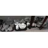 A Wedgwood Angela pattern part dinner service, assorted glassware, Indian Tree tablewares etc
