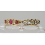 Two vintage 9ct gem set rings, sizes M1/2, K1/2, weight combined 4.6gms Condition Report: