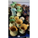 A collection of Burleigh Ware jugs including fox handled, parrot handled etc Condition Report: