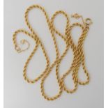 An Arabic 18k gold chain, with a 9ct gold clasp. Length 68cm, weight 24.8gms Condition Report: