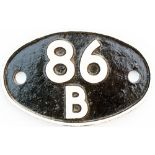 Shedplate 86B Newport Pill 1950-1963 and Newport Ebbw Junction 1963 onwards. Restored with clear