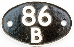 Shedplate 86B Newport Pill 1950-1963 and Newport Ebbw Junction 1963 onwards. Restored with clear