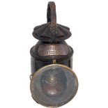 LSWR 3 Aspect handlamp brass plated on the reducing cone TELEGRAPH DEPT TAVISTOCK and stamped in the