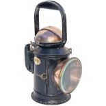 GWR 3 Aspect Copper Top handlamp stamped on the side GWR SWINDON S.B. and brass plated 1543.