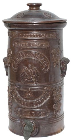 Victorian water dispenser MARKED PATENT MOULDED CARBON - WATER FILTER - F.H ATKINS & CO - 62 FLEET