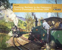 Poster BR(W) VISIT THE FESTINIOG RAILWAY IN THE CENTENARY YEAR OF PASSENGER SERVICES 1965 by Terence
