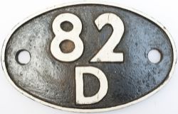 Shedplate 82D Westbury 1950-1963 with sub sheds of Frome and Salisbury (WR). Face restored with