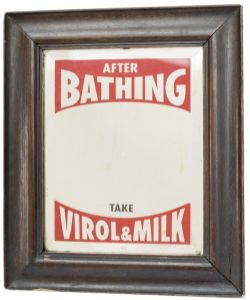 Advertising mirror AFTER BATHING TAKE VIROL & MILK. In excellent condition complete with its