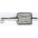 GWR/BR-W Tyers No9 single line aluminium key token with a replaced end PENWITHERS JC - PERRANWELL,