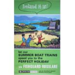 Poster BR(W) IRELAND IT IS VIA FISHGUARD ROSSLARE. Double Royal 25in x 40in. In very good condition.