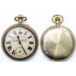 London and North Western Railway nickel cased pocket watch with Lancashire Watch Co Ltd London &