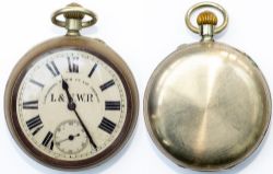 London and North Western Railway nickel cased pocket watch with Lancashire Watch Co Ltd London &