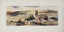 Carriage print WIDECOMBE-IN-THE-MOOR near ASHBURTON, DEVON from an original water colour painting by