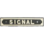 Lancashire and Yorkshire Railway cast iron doorplate SIGNAL. Measures 18in x 3.5in. Face restored.