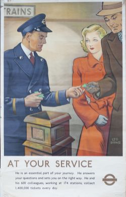 Poster LT AT YOUR SERVICE by Leo Dowd. Double Royal 25in x 40in. In good condition with minor edge