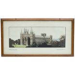 Carriage Print PETERBOROUGH CATHEDRAL by Fred Taylor from the LNER Pre-War Series. In original frame