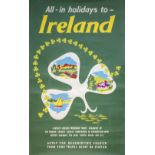 Poster BR ALL IN HOLIDAYS TO IRELAND. Double Royal 25in x 40in. In very good condition.