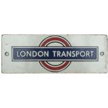 London Transport enamel Timetable Heading measuring 8.25in x 3in. In very good condition.