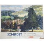 Poster BR(W) SOMERSET THE LOVELY COUNTY OF PEACEFUL CHARM by Claude Buckle 1951. Quad Royal 50in x