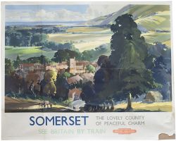 Poster BR(W) SOMERSET THE LOVELY COUNTY OF PEACEFUL CHARM by Claude Buckle 1951. Quad Royal 50in x