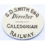 Caledonian Railway Free Pass issued to S.D. Smith ESQ DIRECTOR CALEDONIAN RAILWAY. Measures 1.5in