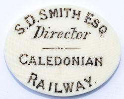 Caledonian Railway Free Pass issued to S.D. Smith ESQ DIRECTOR CALEDONIAN RAILWAY. Measures 1.5in