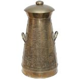 Advertising Miniature brass milk churn with opening top and handles SPECIAL COWS KEPT FOR