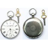 Cork Blackrock & Passage Railway silver cased pocket watch with an going barrel movement with