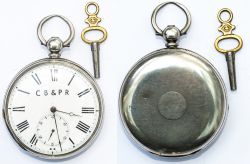 Cork Blackrock & Passage Railway silver cased pocket watch with an going barrel movement with
