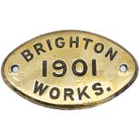 Worksplate BRIGHTON WORKS 1901 ex LBSCR Billington E4 0-6-2 T named Limpsfield and numbered 517,