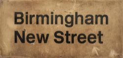 BR station sign BIRMINGHAM NEW STREET from the former London and North Western Railway station in