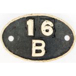 Shedplate 16B Peterborough Spital Bridge to 1950, Kirkby-in-Ashfield 1955-1963, Annesley 1963-1966