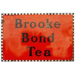 Advertising enamel sign BROOKE BOND TEA measuring 30in x 20in. In very good condition with minor