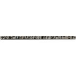 BR(W) pressed aluminium ground frame plate MOUNTAIN ASH COLLIERY OUT LET G.F. Measuring 43in x