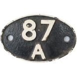 Shedplate 87A Neath Court Sart 1950-1965 with sub sheds Glyn Neath and Neath Bridge Street to